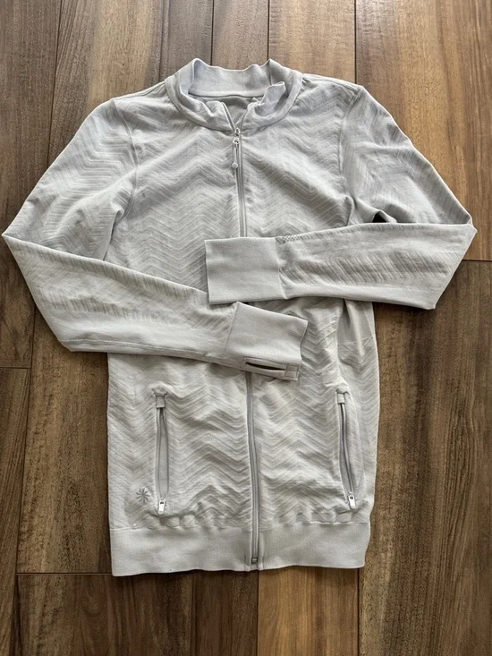 Athleta Light Gray Women's Zip-Up Jacket - Picture 1 of 3